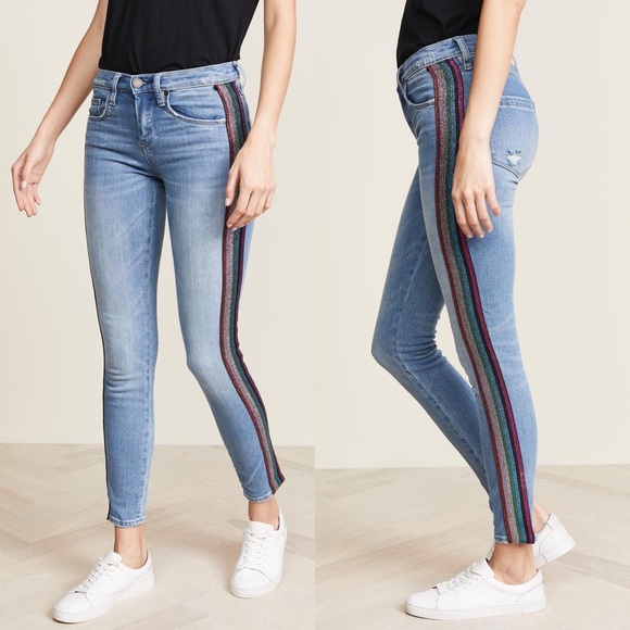rainbow side stripe jeans